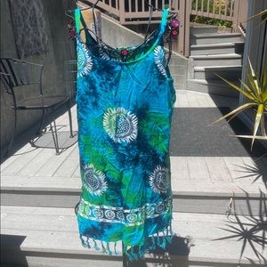 Tropical tie dye dress
